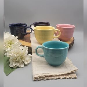 $10 Vintage Fiesta Cups Turquoise, Plum, Cobalt Blue, Yellow, or Rose